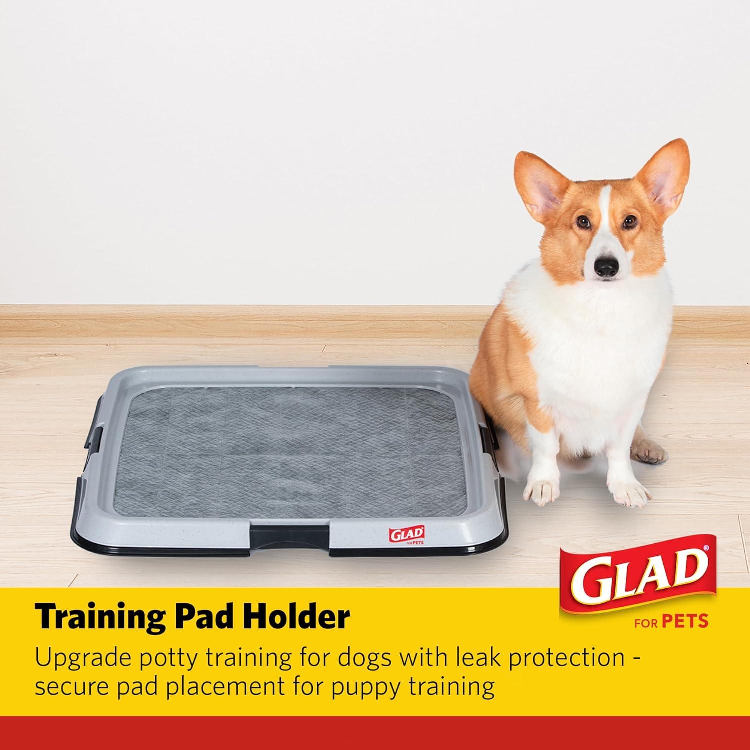 GLAD For Pets Dog Training Pad Potty Training Pad Holder with Leak Protection 23"x23"
