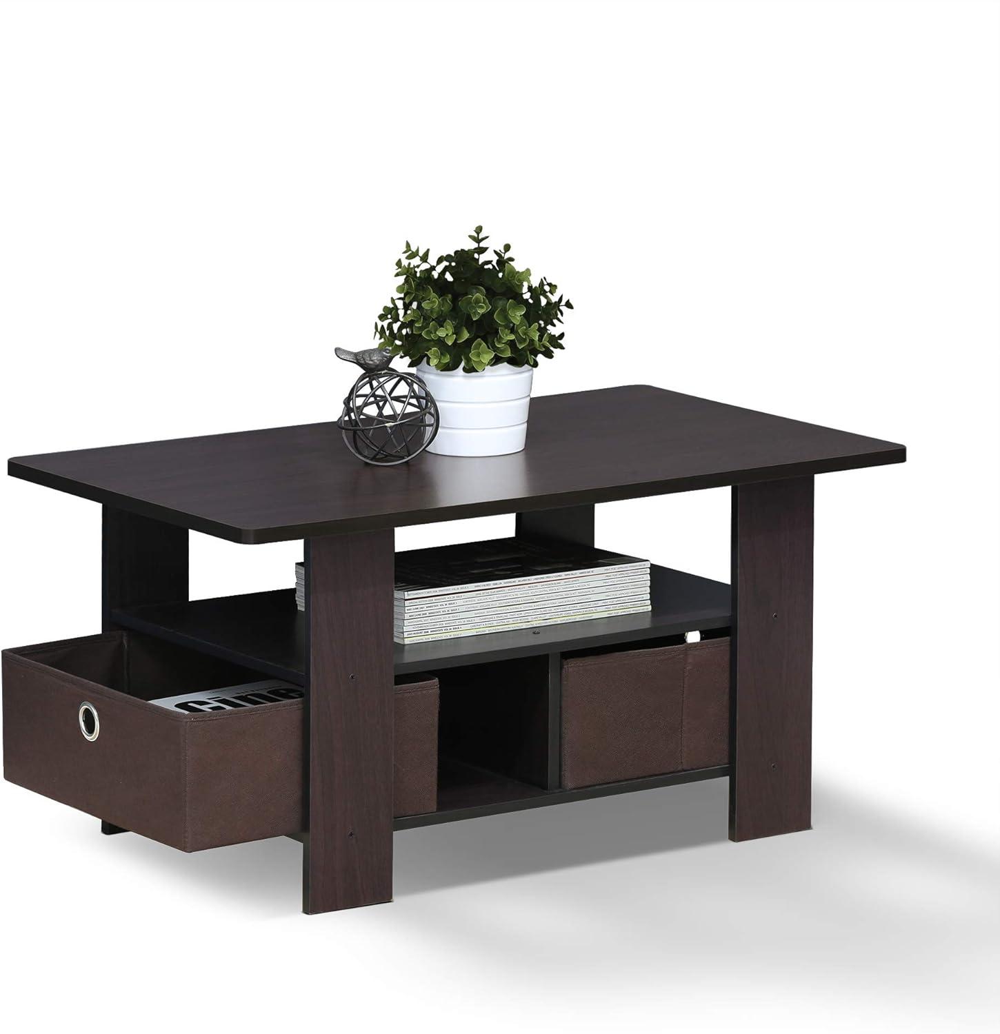 Furinno Andrey Coffee Table with Bin Drawer, Multiple Colors