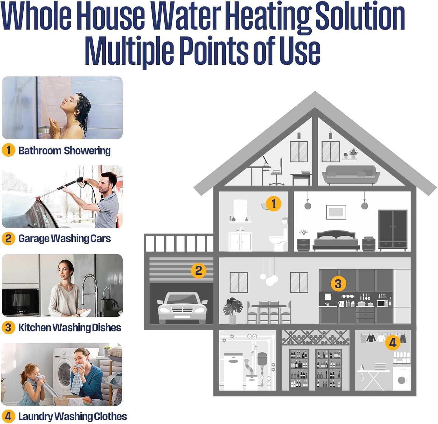 Westinghouse Apolo Performance 27 kW 6.3 GPM 240-Volt Smart WiFi Control Tankless Electric Water Heater