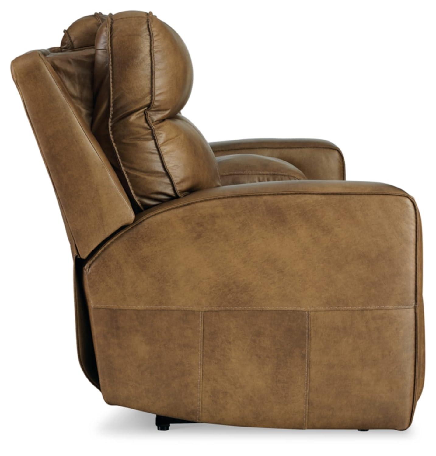 Roman 102'' Smoke Gray Faux Leather Power Reclining Sofa
