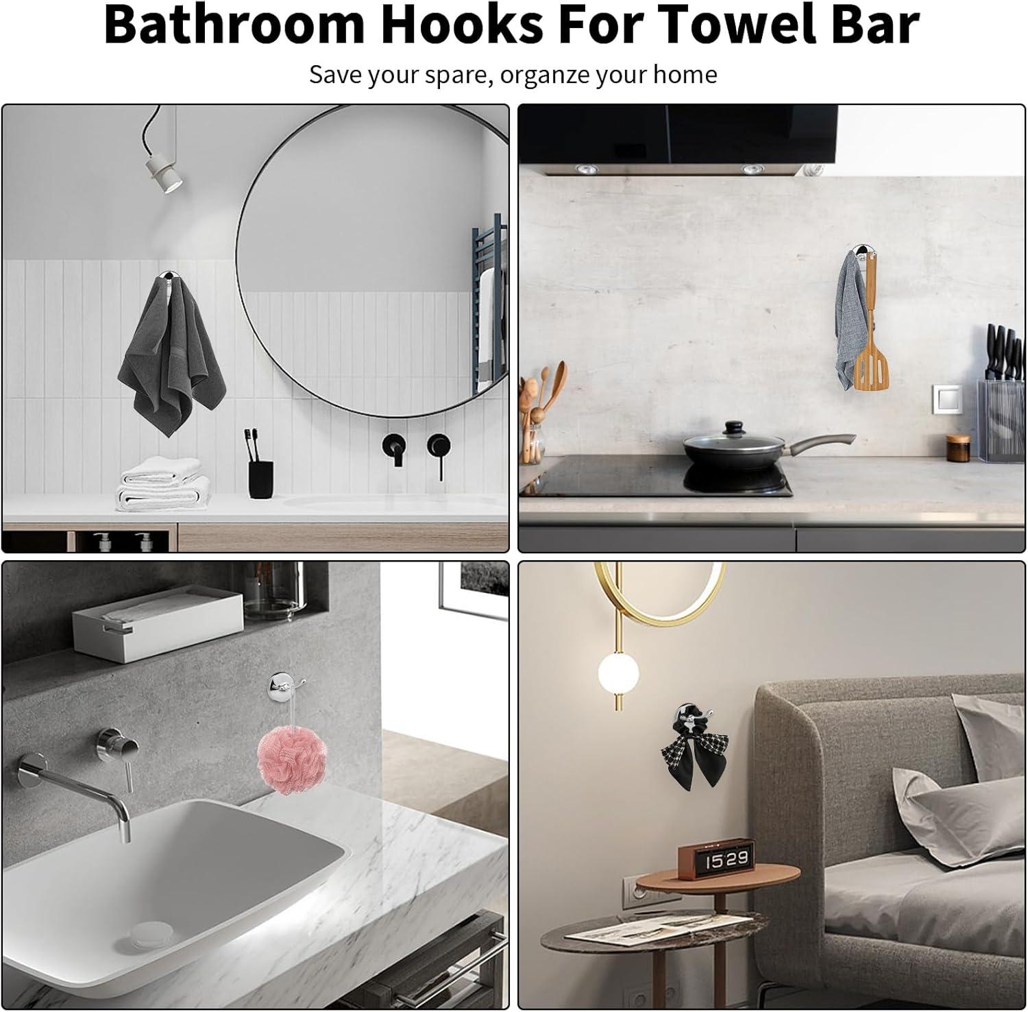 4-Piece Bathroom Hardware Accessory Set With 24" Towel Bar (Chrome Finish)