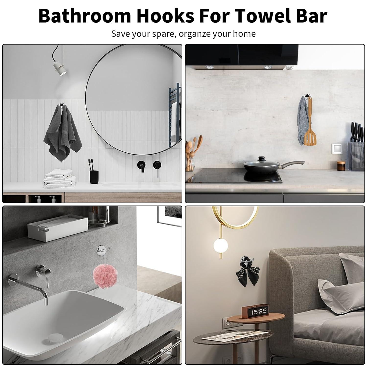 4-Piece Bathroom Hardware Accessory Set With 24" Towel Bar (Chrome Finish)