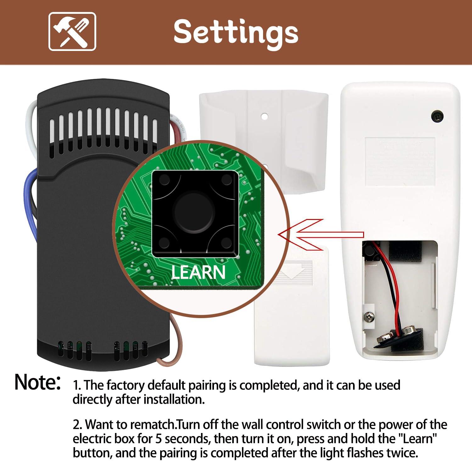 Hampton Bay UC7078T Replacement for Ceiling Fan Remote UC7078T with Up Down Light, L3H2010FANHD Fan-HD Fan-HD6 (Remote Only)