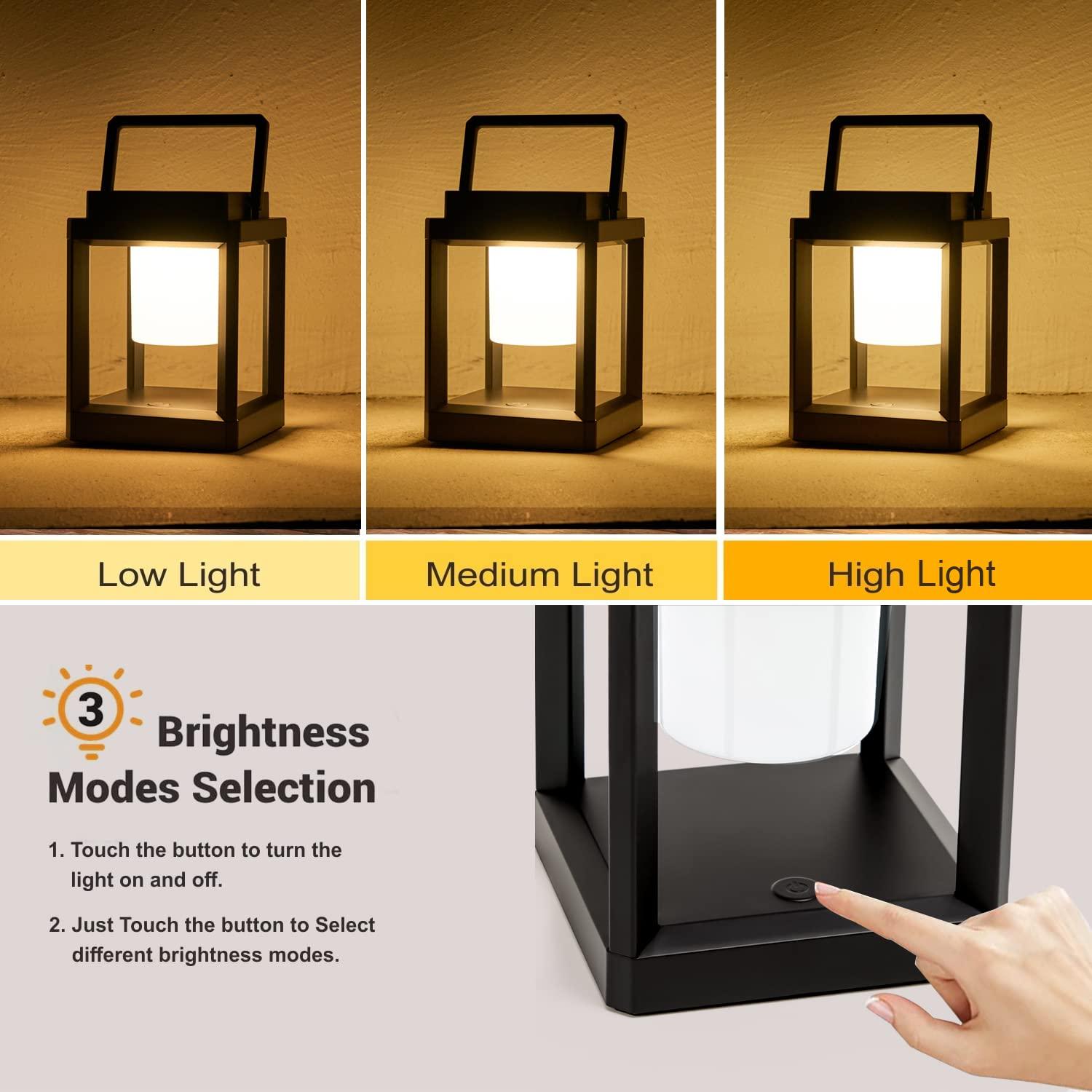 Factory Direct Wholesales NN Outdoor Table Lamp, LED Solar Outdoor Lantern, Portable Rechargeable Solar Lamp Waterproof, Touch Control Outdoor Lamps Cordless Lights Decorative For Patio Family Camp/ Reading/ Camping