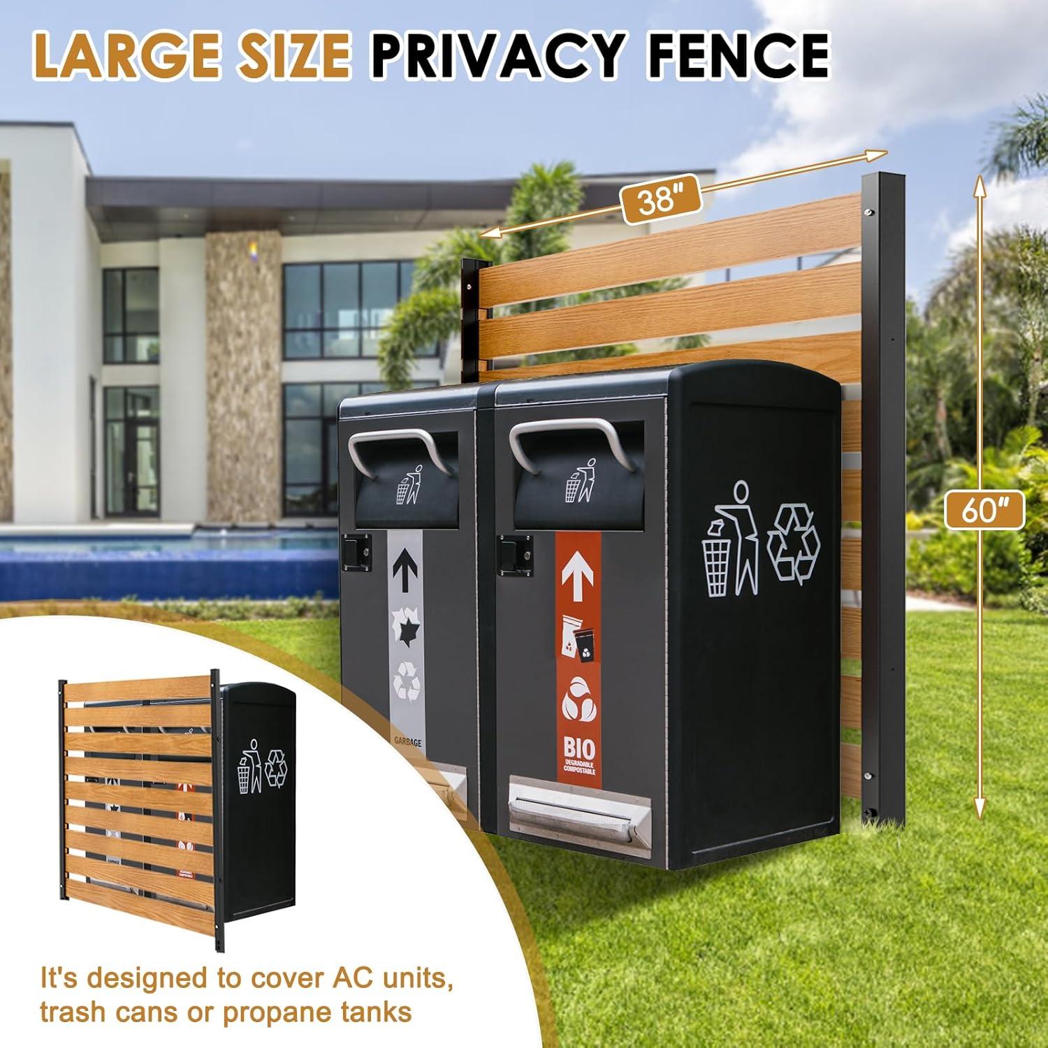 NAIZEA 38" W x 60" H Air Conditioner Fence Outdoor Privacy Fence Screen, Pool Equipment Enclosure, Trash Can Enclosure, Wood Screen Panels for Backyard Outside