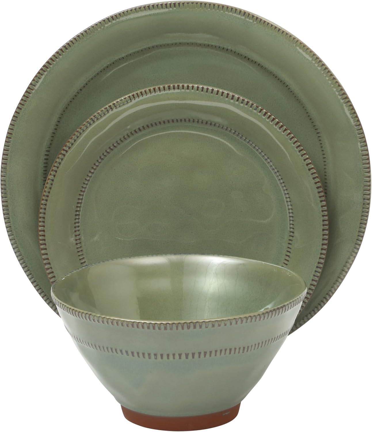 ECLANK 12 Piece Stoneware Dinnerware Set - Service for 4