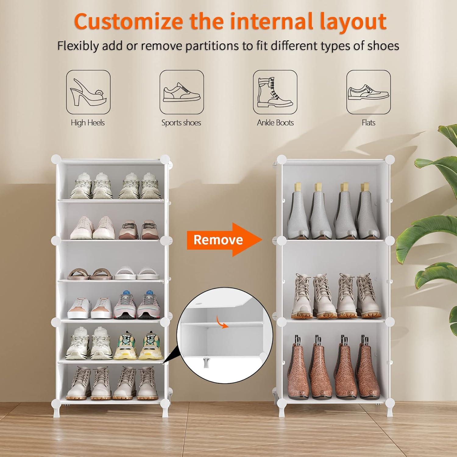 8 Cubes Shoe Organizer With Doors