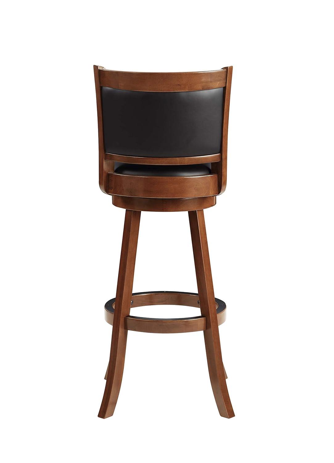 34" Extra Tall Augusta Swivel Barstool Cherry - Boraam: Modern Faux Leather, 360-Degree Swivel