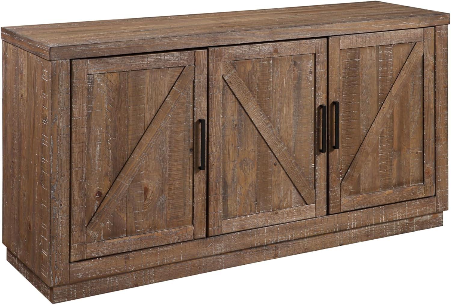 Rustic Brown Pine Wood Barn Door Server