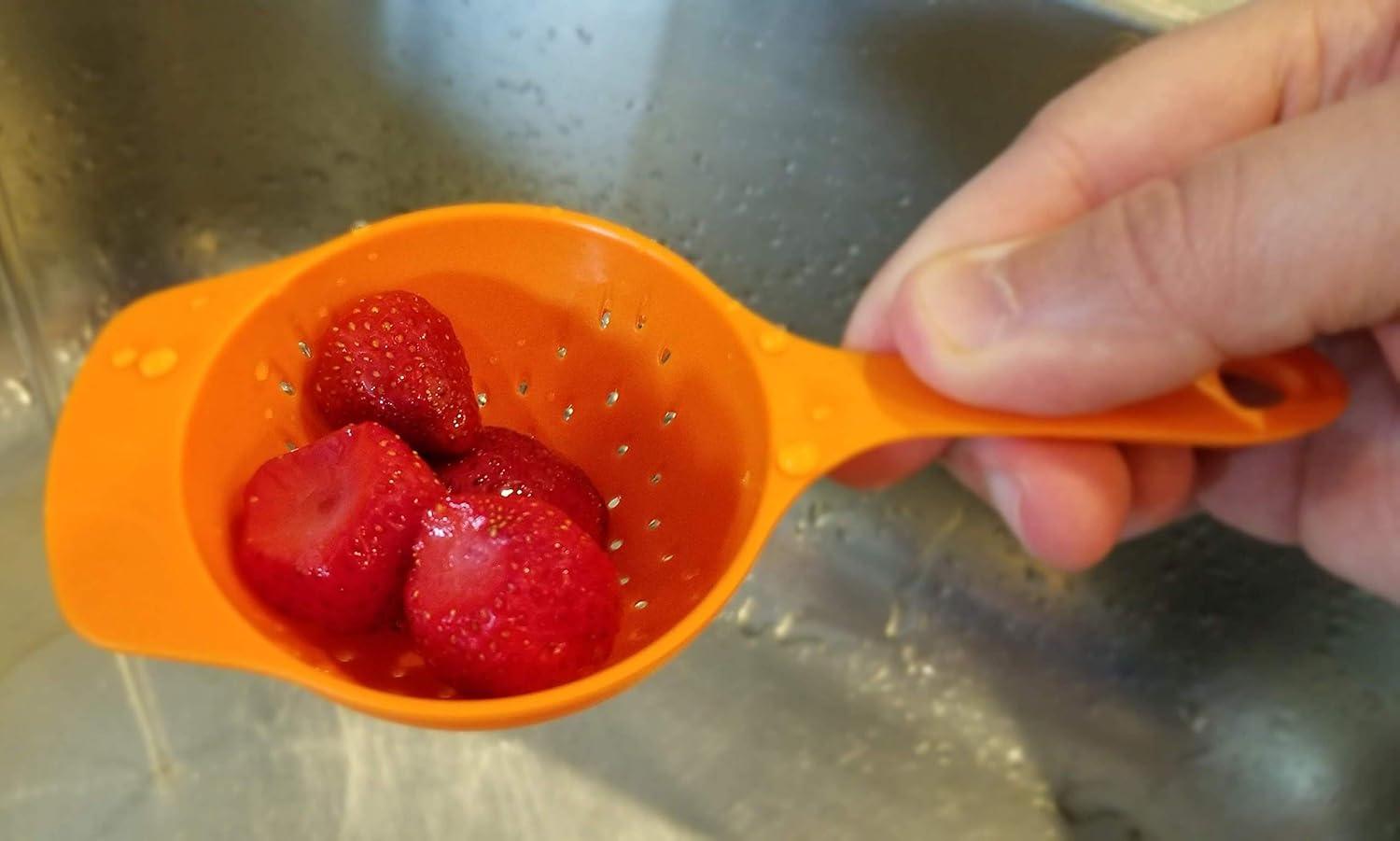 Handy Housewares 2 Piece Nesting Mini Food Colander Set - Great for Straining Berries, Pasta, Veggies and More 3 Pack