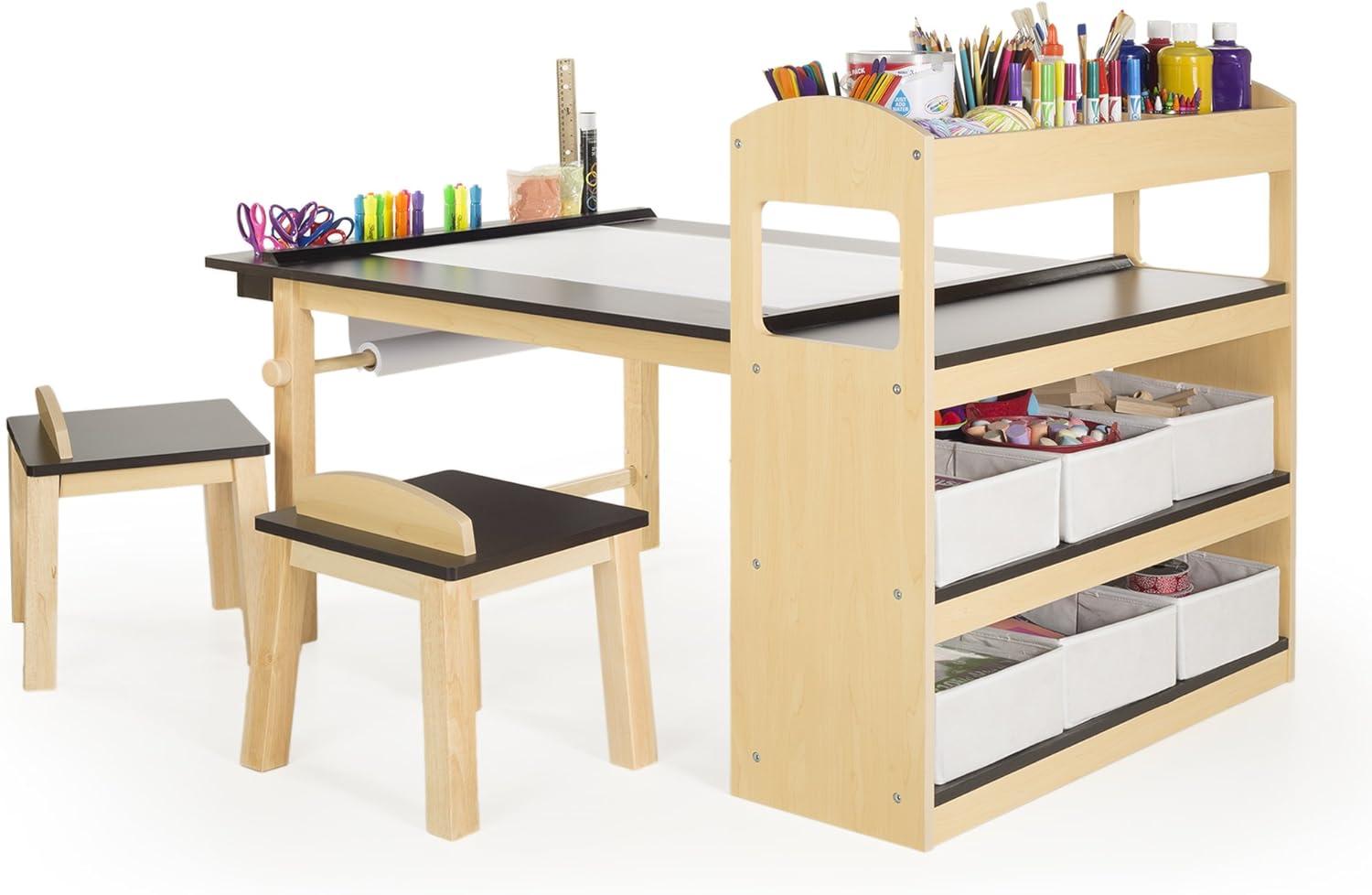 Kids Deluxe Art Center and Stool Set