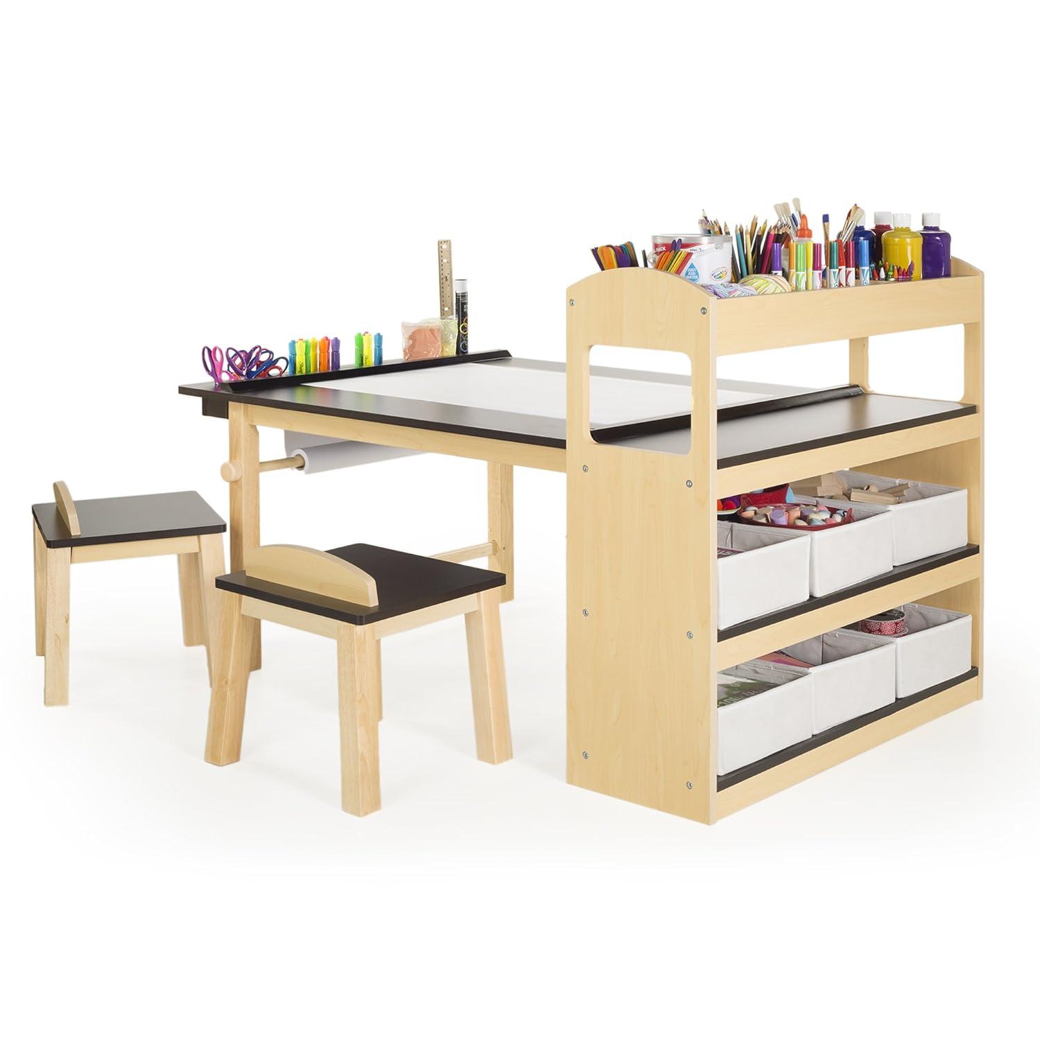 Kids Deluxe Art Center and Stool Set