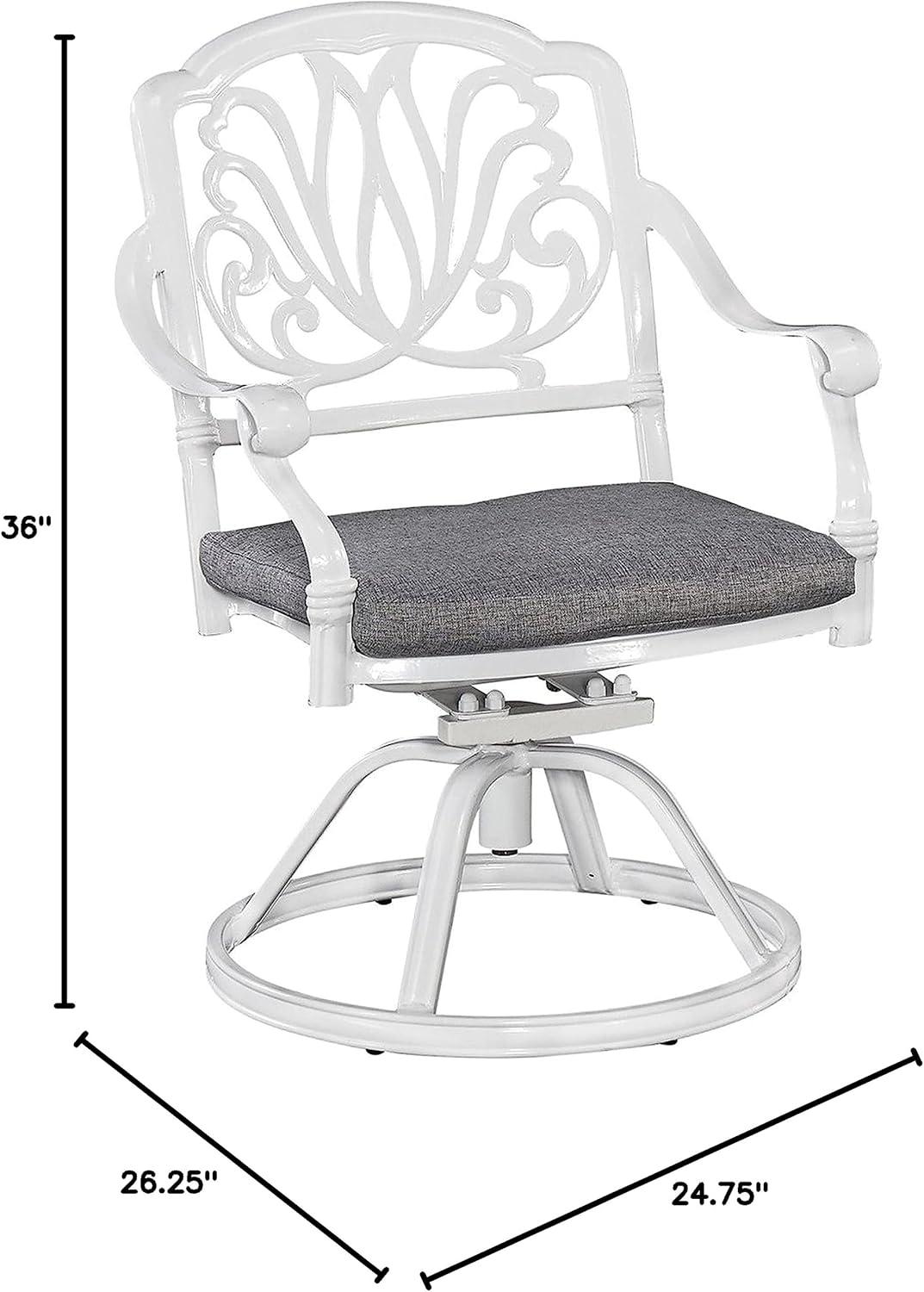 Homestyles Capri Aluminum Outdoor Swivel Rocking Chair in White