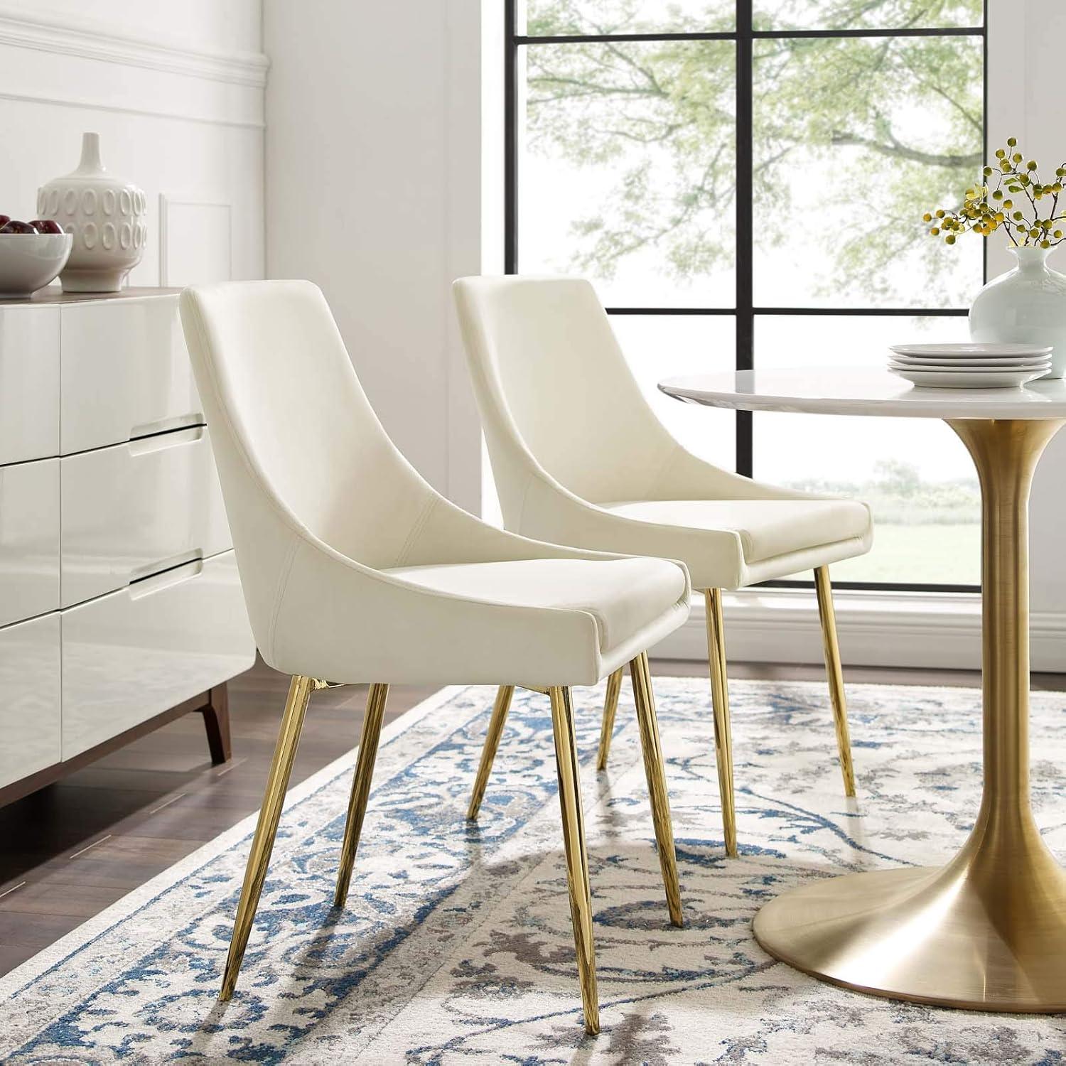 Modway Viscount Performance Velvet Dining Chairs (Set of 2)