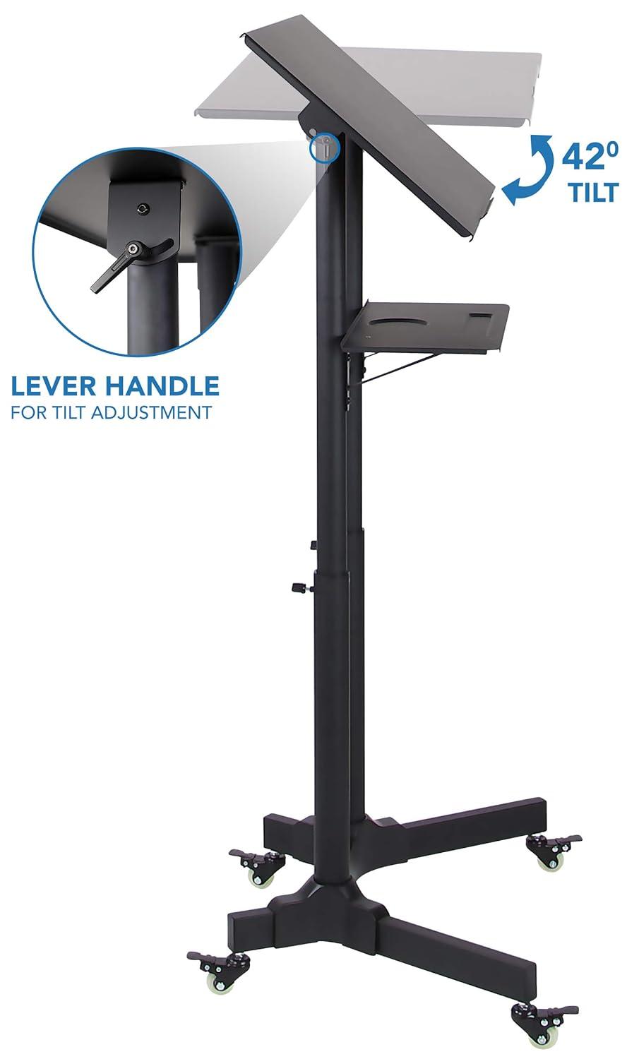 Mount-It! Mobile Standing Height Desk, Portable Podium and Rolling Presentation Lectern
