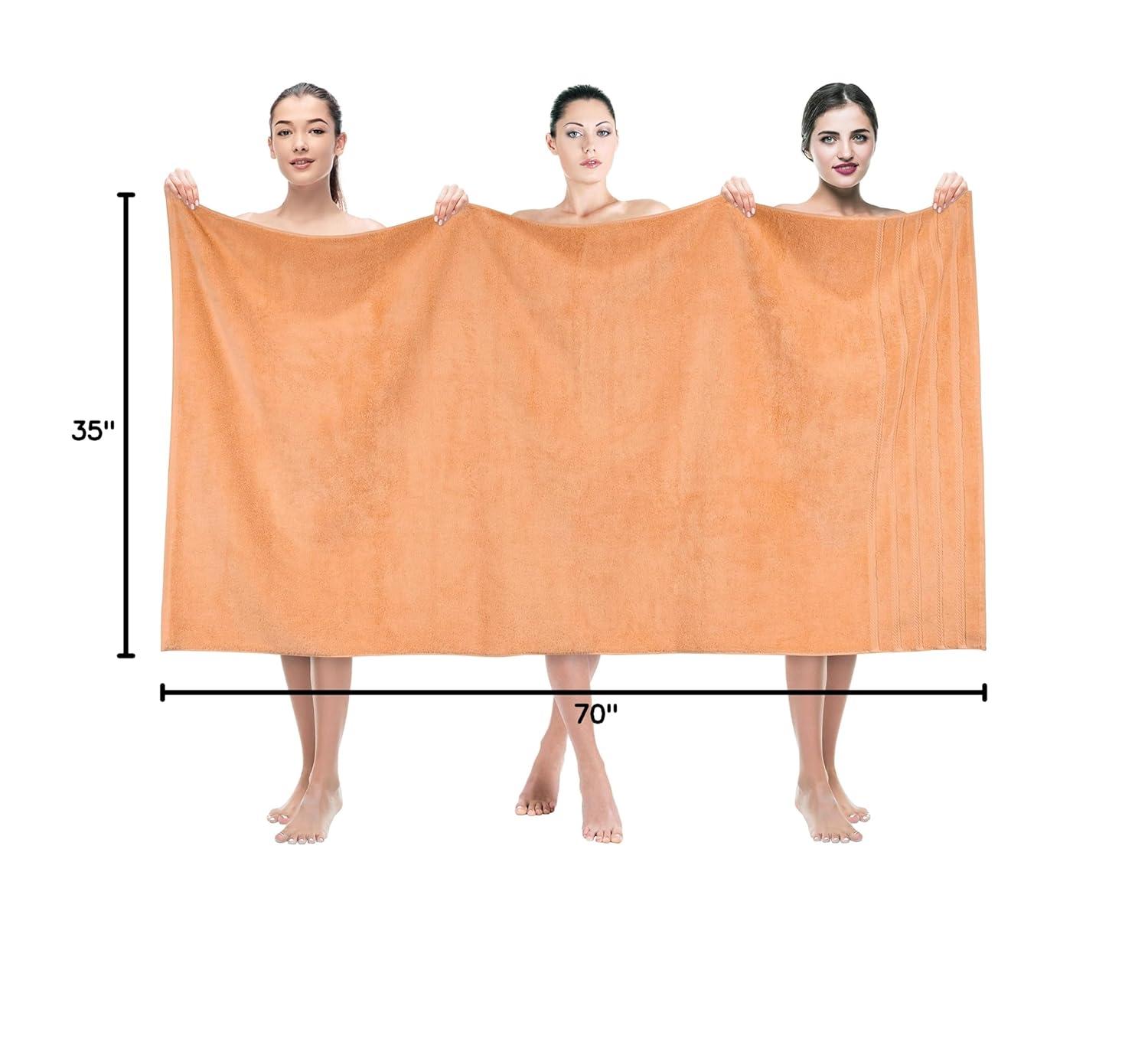 American Soft Linen Luxury 35x70 Jumbo Large Bath Towel, 100% Cotton Turkish Bath Towel Sheet, Malibu Peach