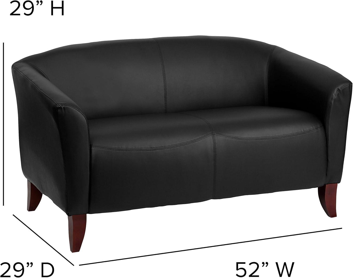 Flash Furniture HERCULES Imperial Series LeatherSoft Loveseat with Cherry Wood Feet