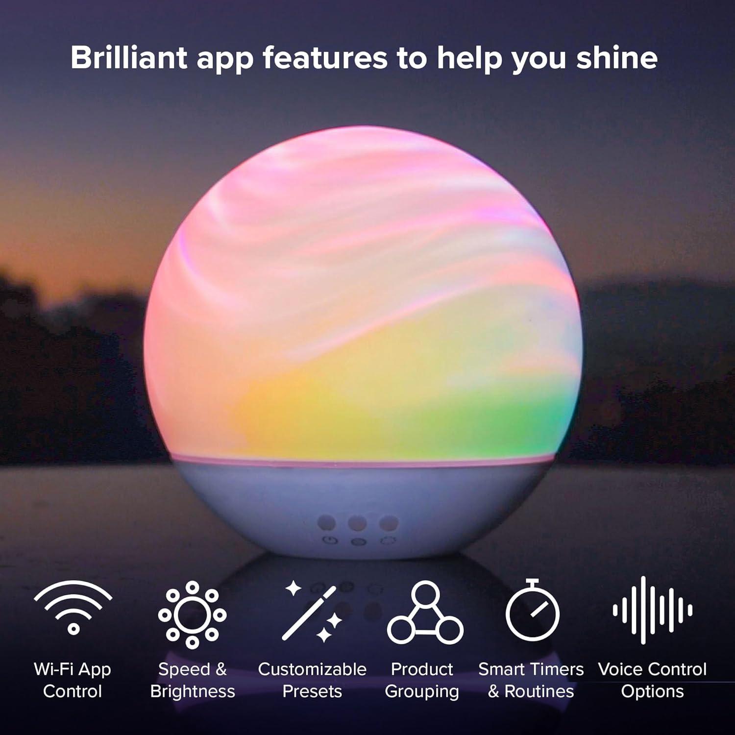 H2Orb Indoor/Outdoor Table Lamp - BlissLights: LED Night Light, Pool & Garden Aurora Effects