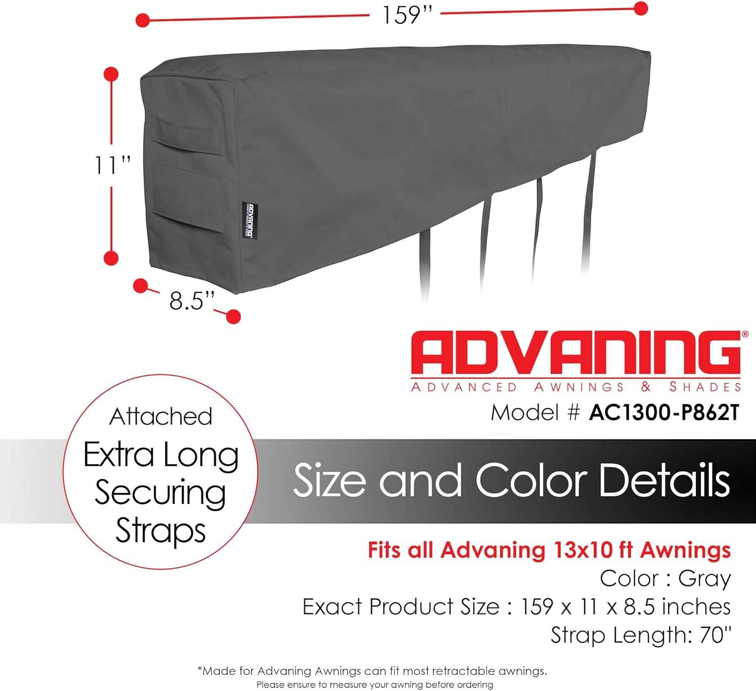 Heavy Duty Grey Weatherproof Polyester Awning Cover, 13 ft