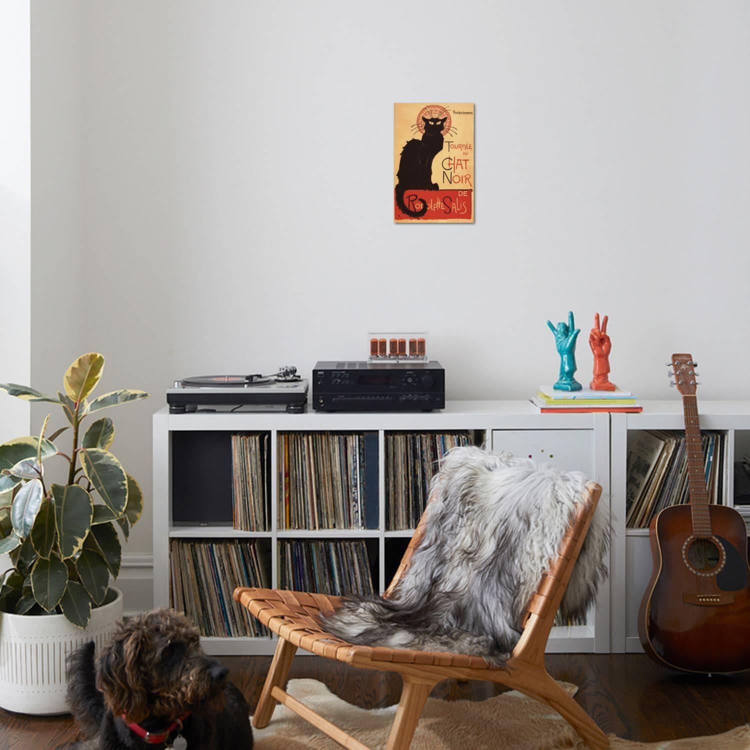 Art.com Montmarte, France - Chat Noir Cabaret Troupe Black Cat Promo Poster Art Print by Lantern Press, 12" x 18"