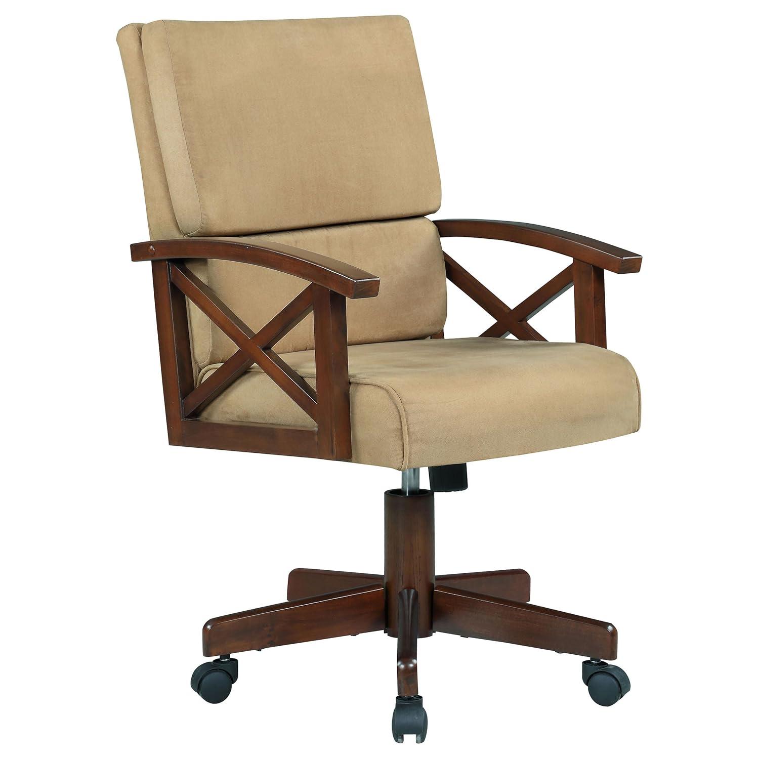 DPlus Upholstered Game Chair Tobacco and Tan