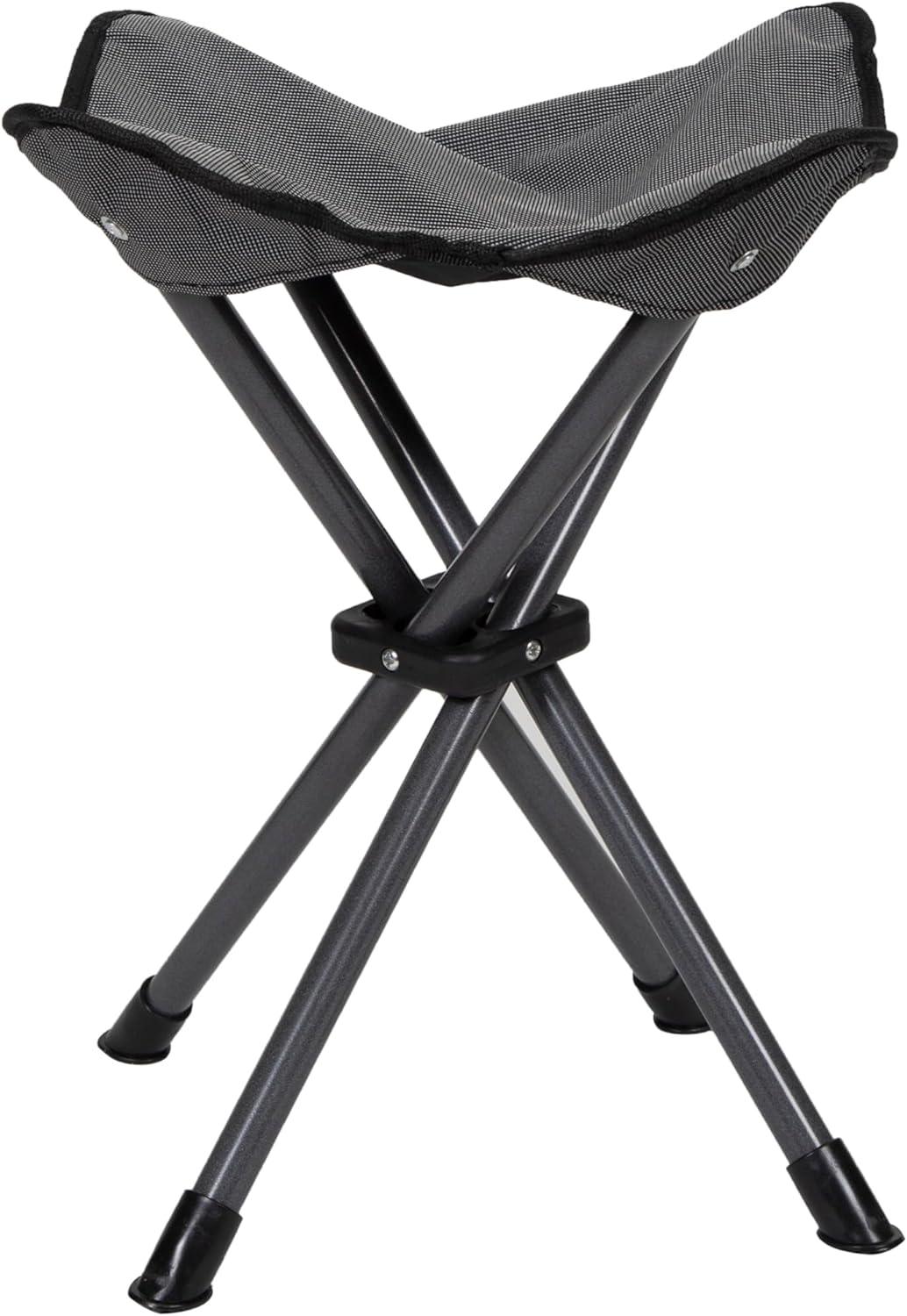 Stansport Apex Fold-up Stool Black Steel Polyester Camping Adult
