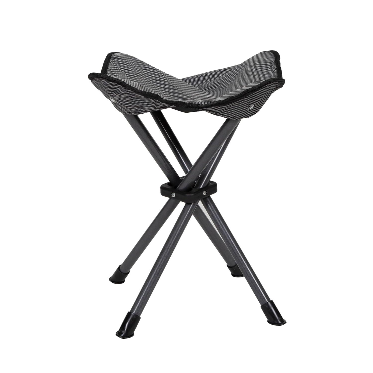 Stansport Apex Fold-up Stool Black Steel Polyester Camping Adult