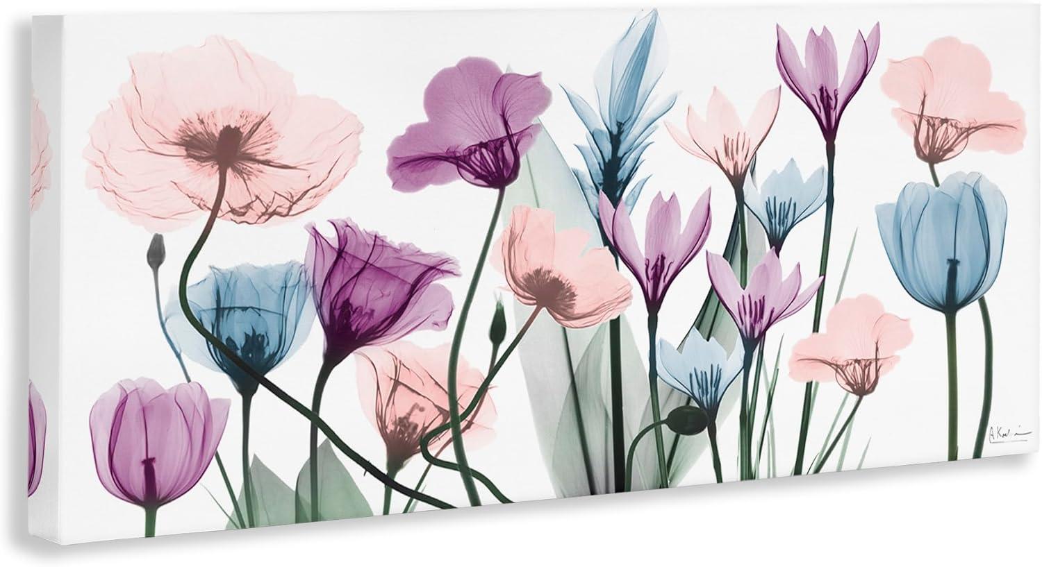 Modern Translucent Pastel Tulips Flower Buds Blossoms Oversized Stretched Canvas Wall Art By Albert Koetsier