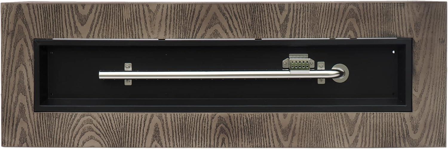 Christopher Knight Home Wellington Outdoor 50000 BTU Rectangular Fire Pit Wood Pattern Brown:  No Assembly, Push Button Ignition