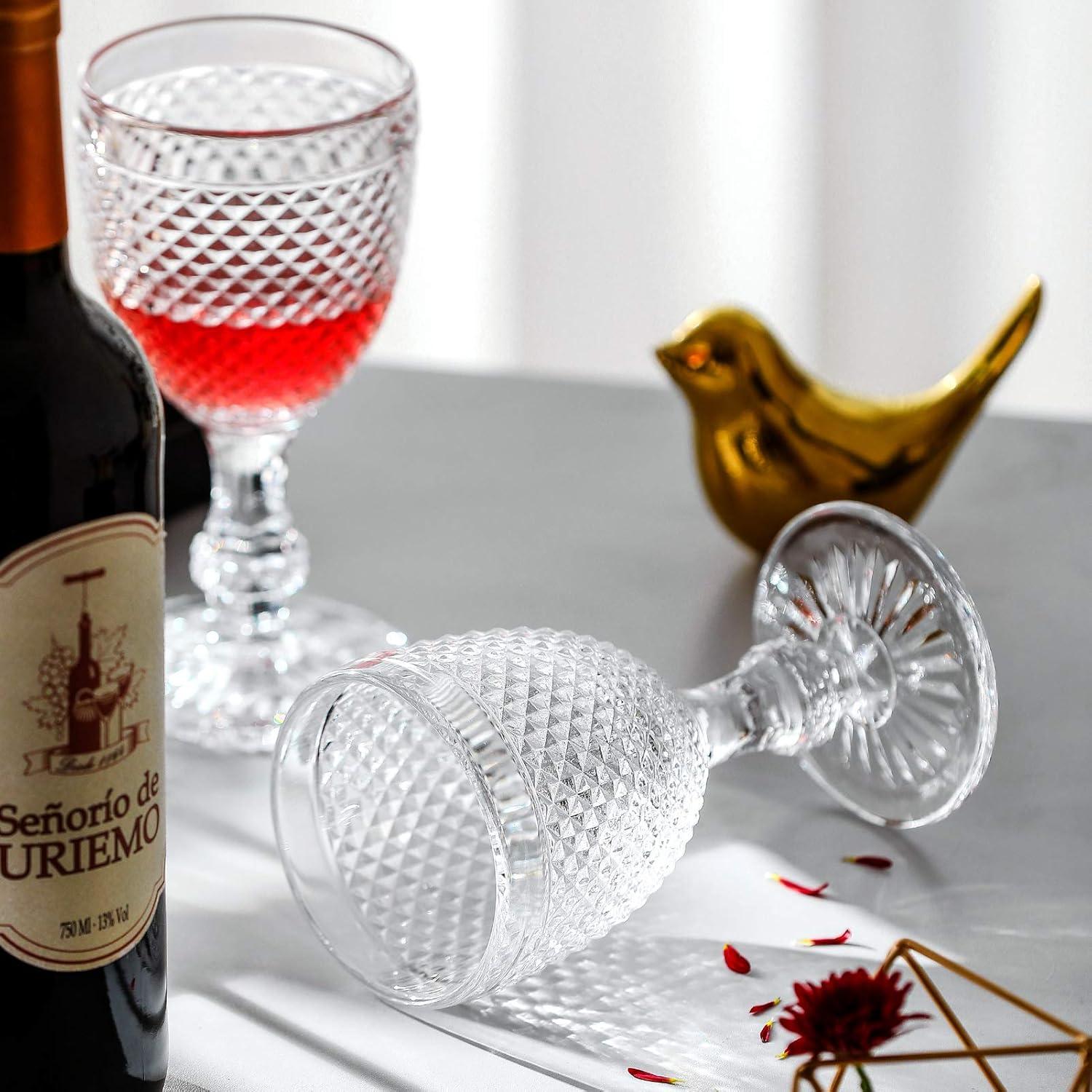 HOMEW Chroma Collection Wine Goblets Glasses set of 6, 10.6 oz