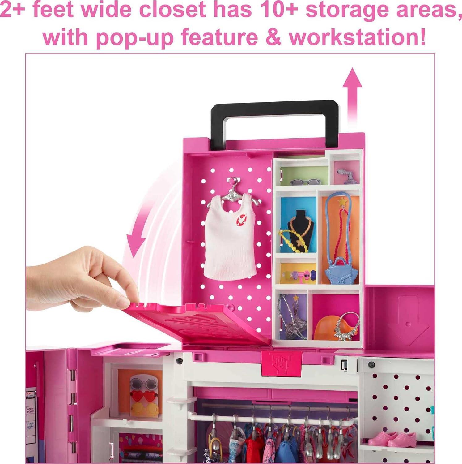 Barbie Dream Closet Playset with 35+ Clothes and Accessories, Mirror and Laundry Chute