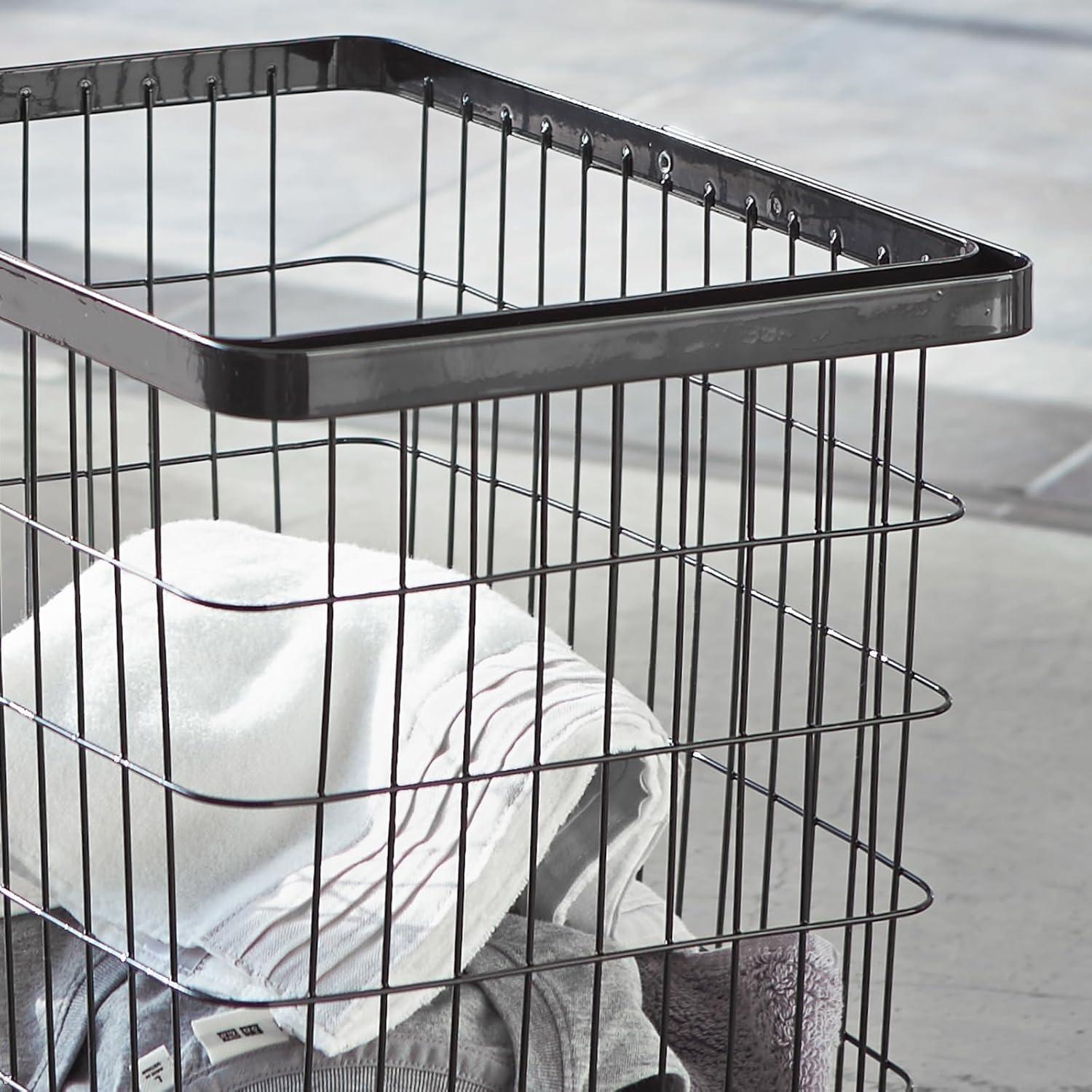 Yamazaki Home Yamazaki Home Laundry Basket, Storage Hamper, Large, Steel, Large, 8.75 gallons, 33 liters