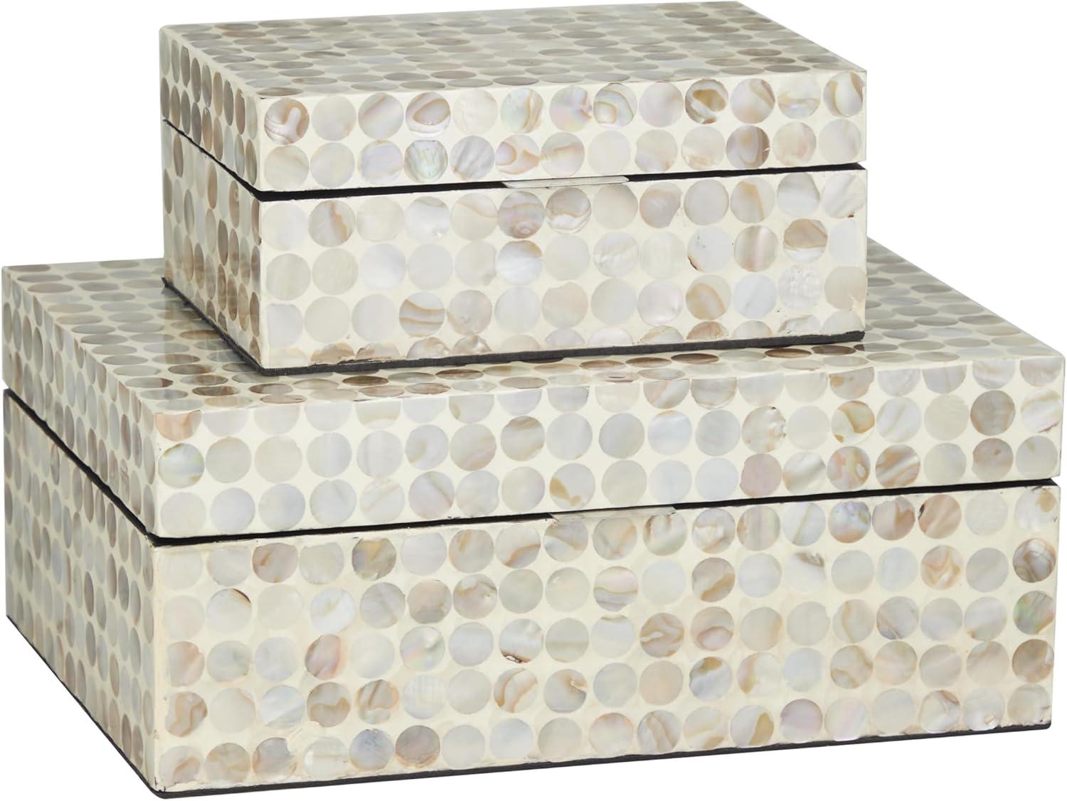 Set of 2 Wooden Boxes with Pattern - Olivia & May