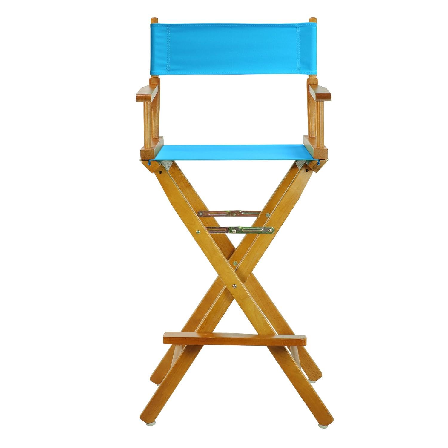 Casual Home 30" Director's Chair Honey Oak Frame-Turquoise Canvas