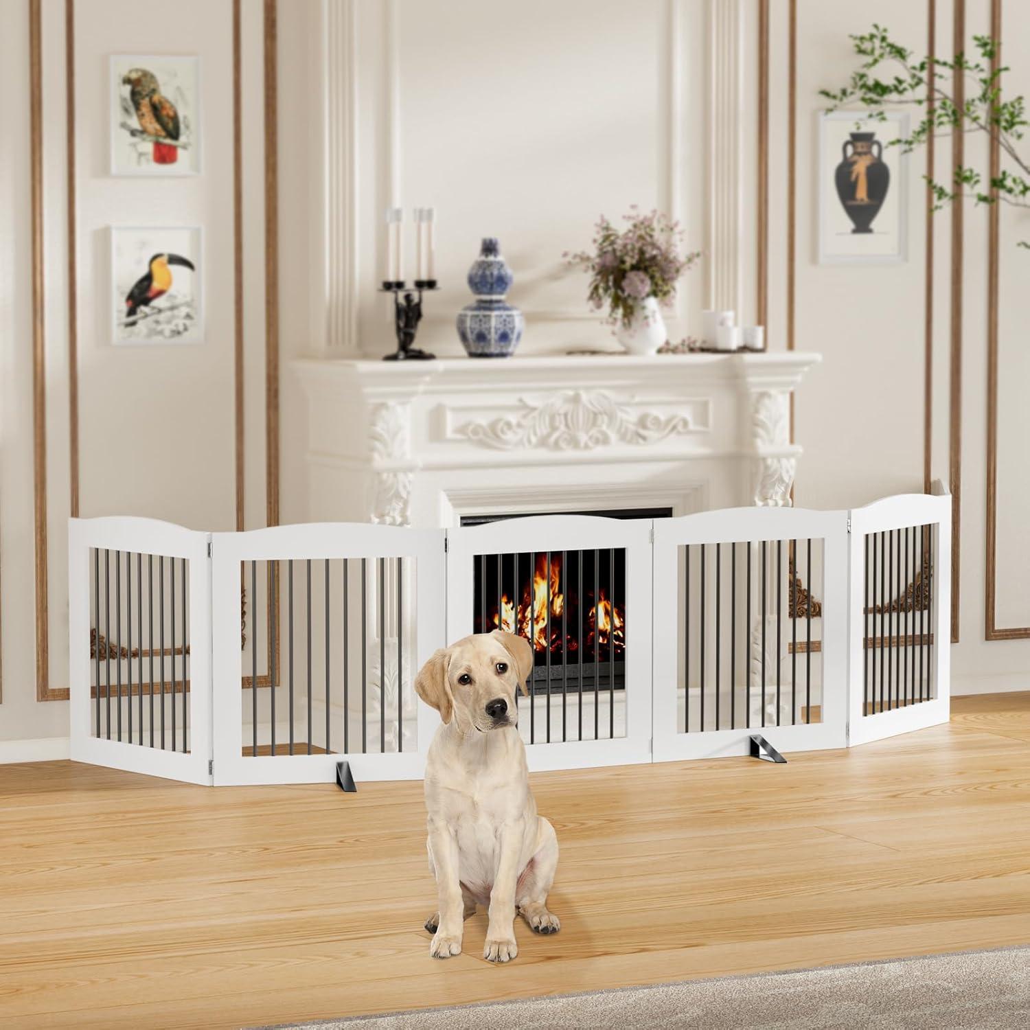 Archie & Oscar™ Freestanding Dog Gates, Foldable Dog Fence Indoor For Stairs, Doorways