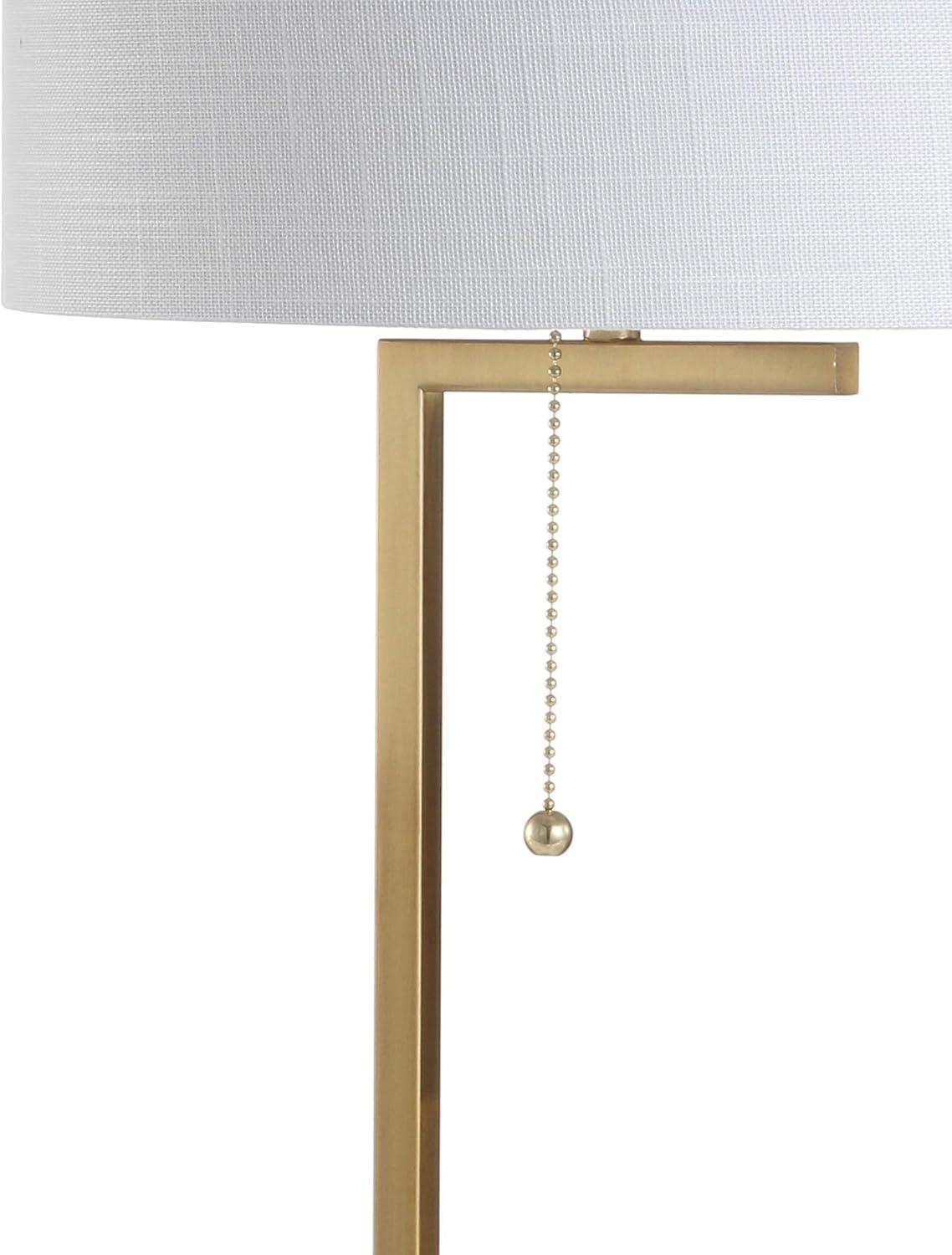 24.5" Metal/Marble Alyssa Table Lamp with Pull Chain, Marble Base - JONATHAN Y