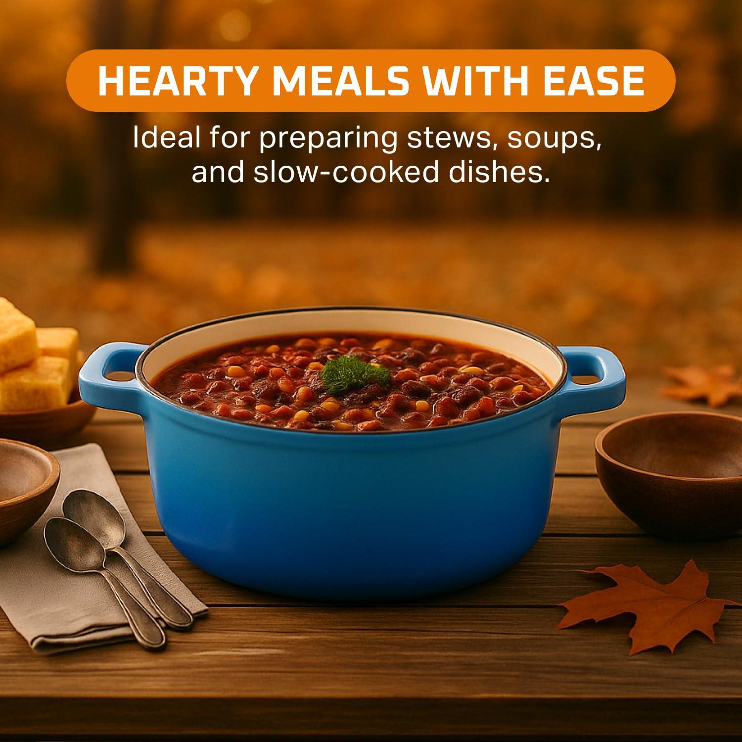 Bruntmor 2-in-1 Pre-Seasoned Cast Iron Dutch Oven with Handles - Crock Pot Black Cast Iron Pot with Skillet lid - All-in-One Cookware Braising Pan for Casserole Dish - 5 Quart - Black