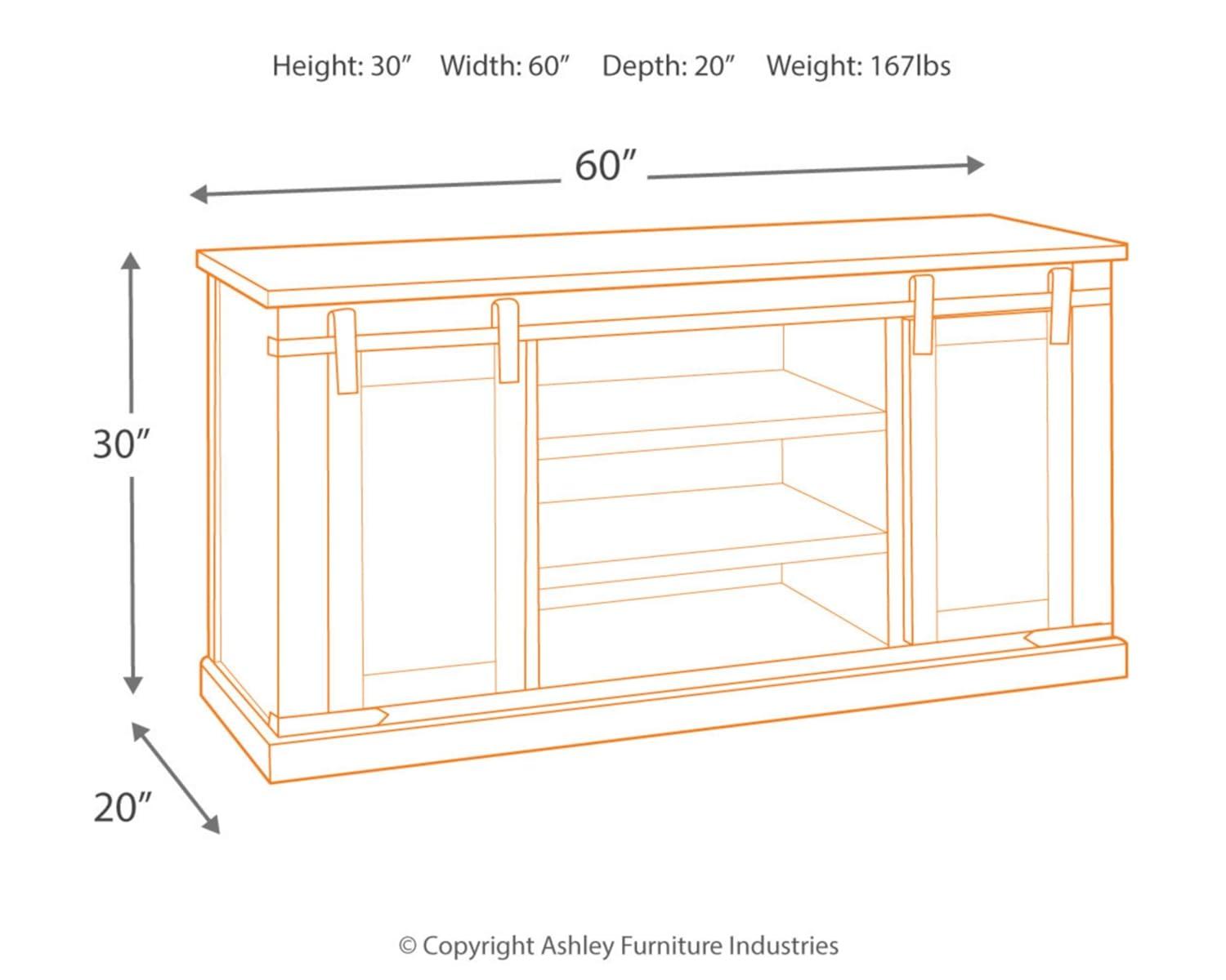 Signature Design by Ashley Budmore 70"" TV Stand in Rustic Brown