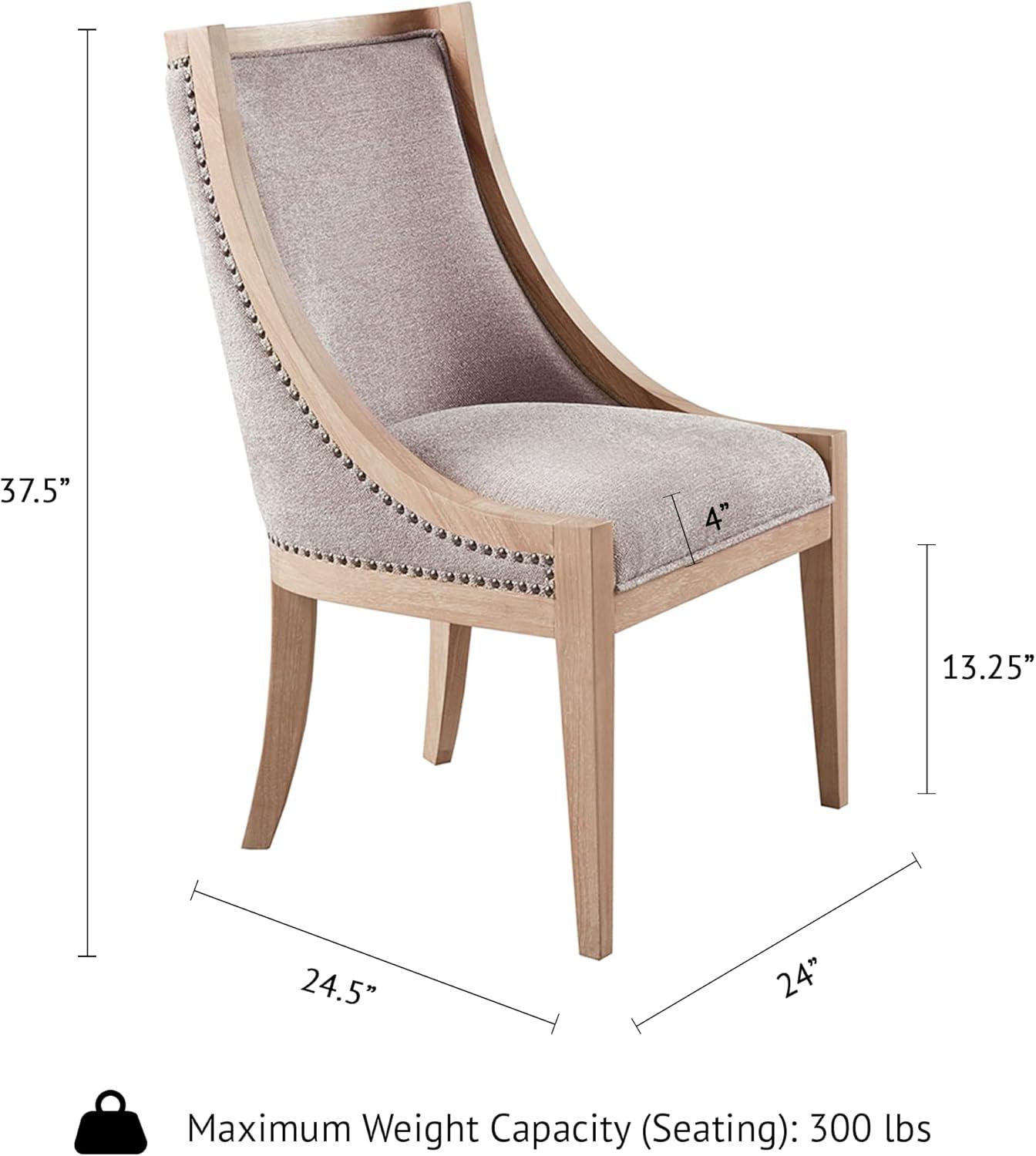 Martha Stewart Martha Stewart Elmcrest Wood Upholstered  Dining Chair with Nailhead Trim