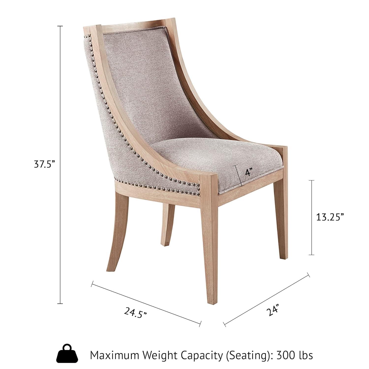 Martha Stewart Martha Stewart Elmcrest Wood Upholstered  Dining Chair with Nailhead Trim