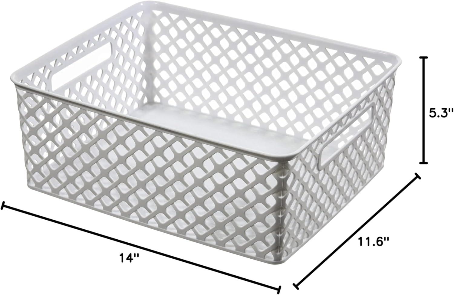 8 Piece Decorative Basket Set - White