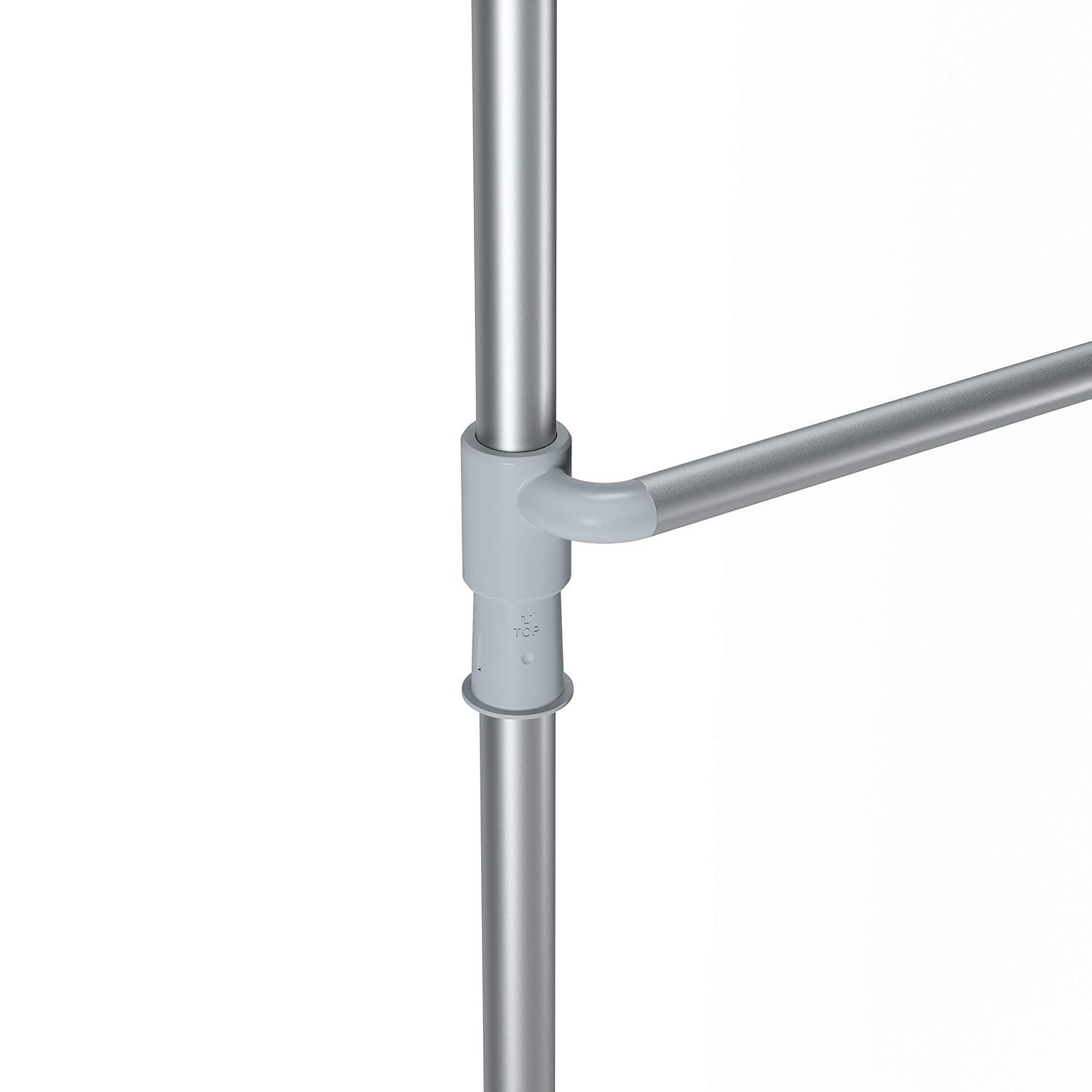 36"-66" Umbra Anywhere Curtain Rod Nickel Finish: Adjustable Tension Rod, Metal, Smooth Surface, Silver