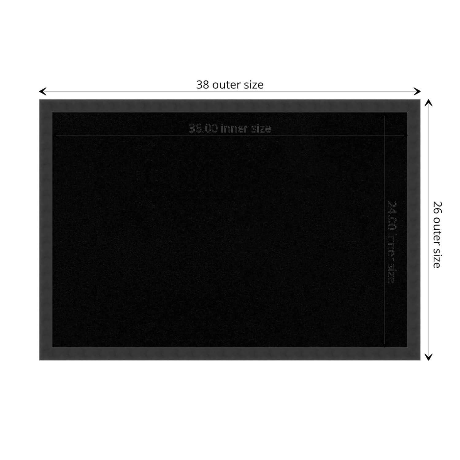 Amanti Art Black Cork Board for Wall, 26x38 Vision Board with Black Wood Frame, Large Corkboard Office Decor for Home Organization, Modern Contemporary Corkboard Pinboard to display items for home