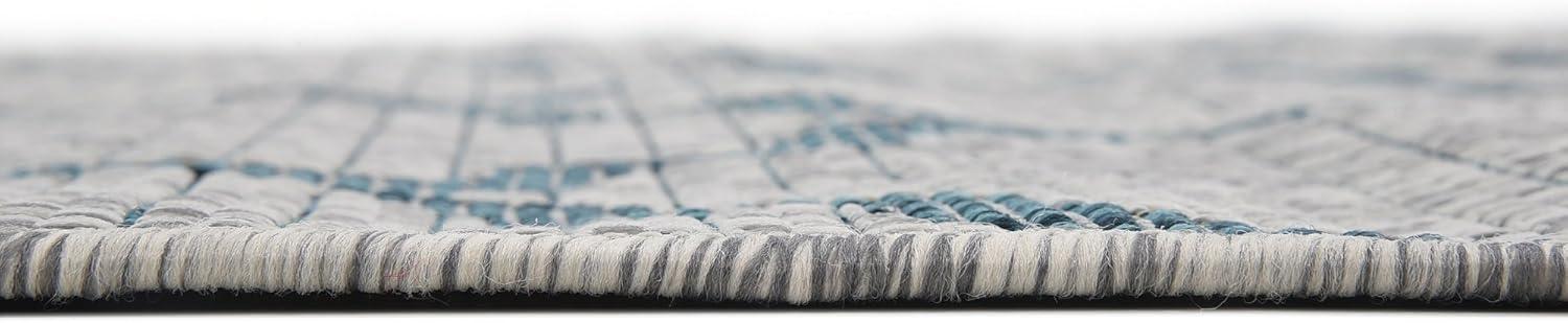 Unique Loom 4' 1 x 6' 1 Rectangle Indoor/Outdoor Trellis Gray Area Rug