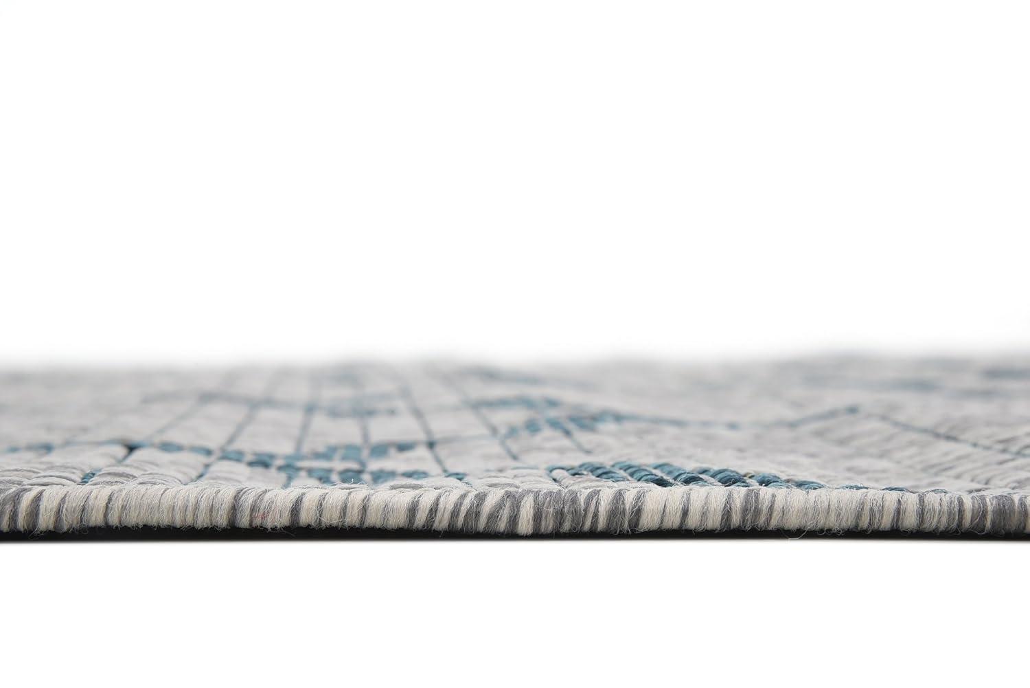 Unique Loom 4' 1 x 6' 1 Rectangle Indoor/Outdoor Trellis Gray Area Rug