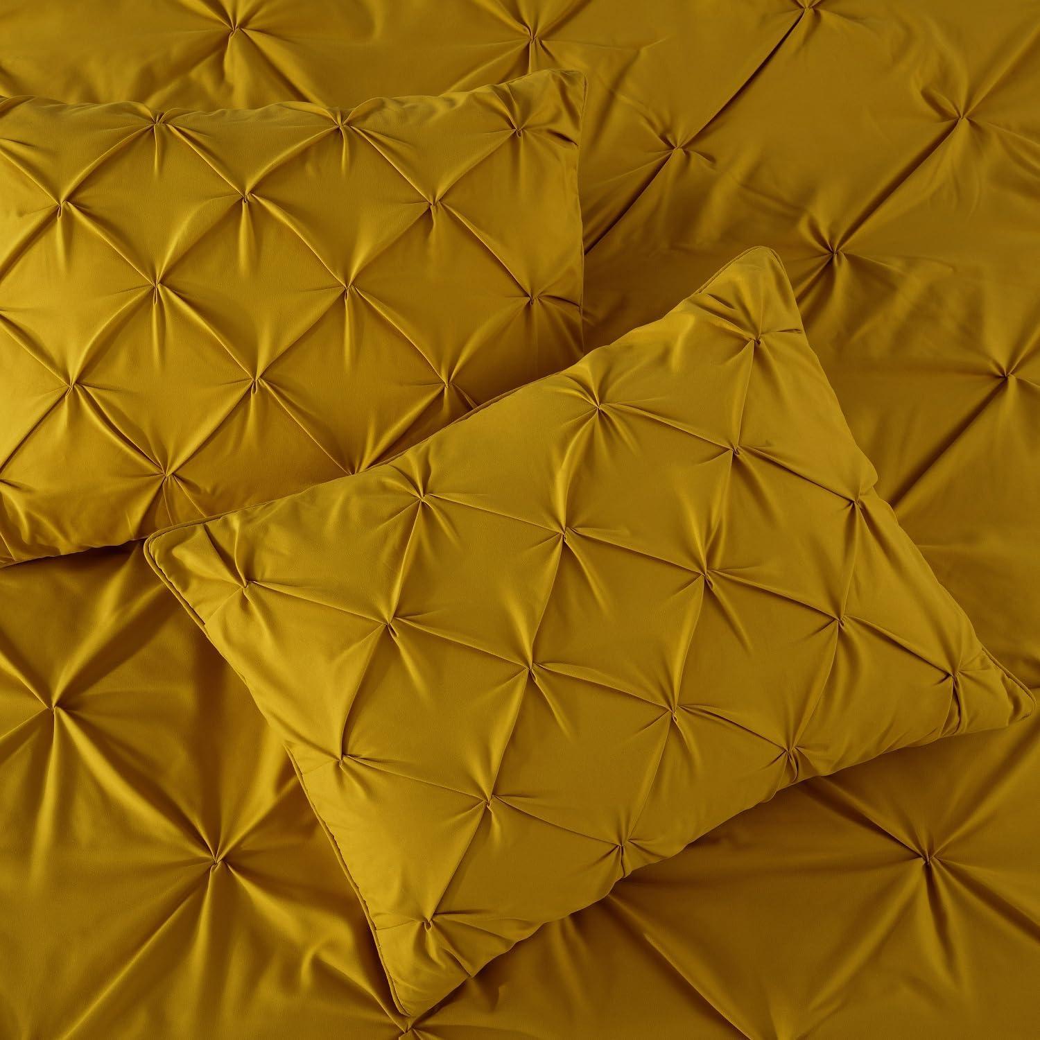 Chezmoi Collection Berlin Pintuck Microfiber 3-Piece Comforter Set