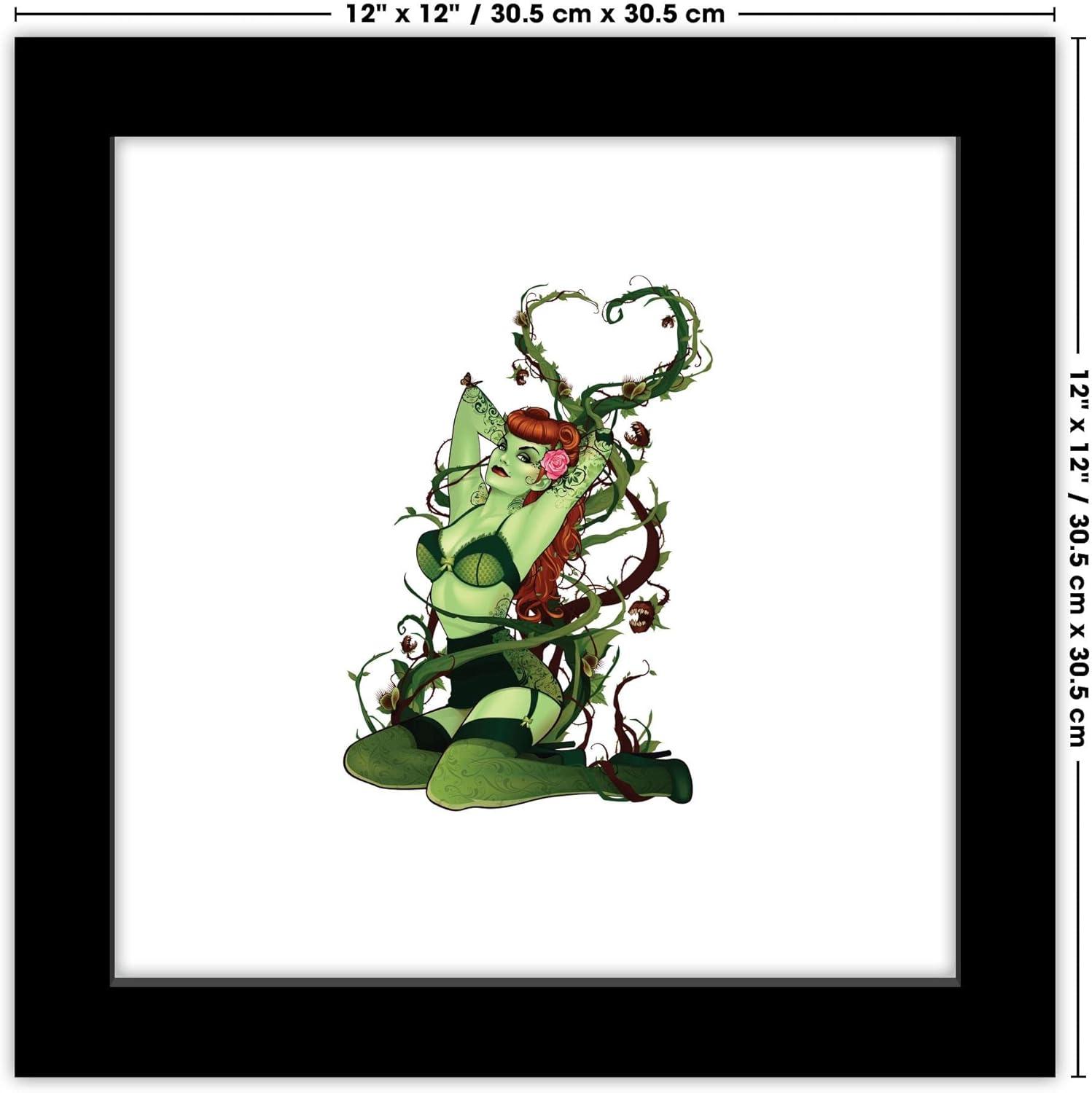 Gallery Pops DC Comics Bombshells - Poison Ivy - Pinup Figure Wall Art, Black Framed Version, 12" x 12"