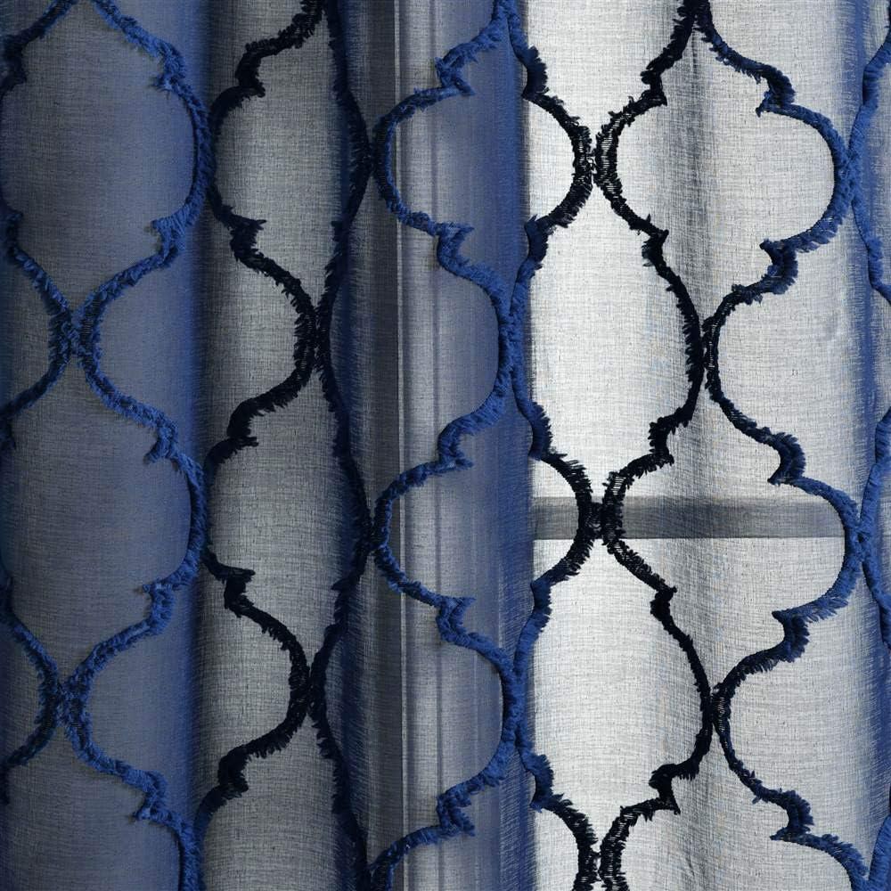 Avon Trellis Sheer Polyester Sheer Curtain Pair