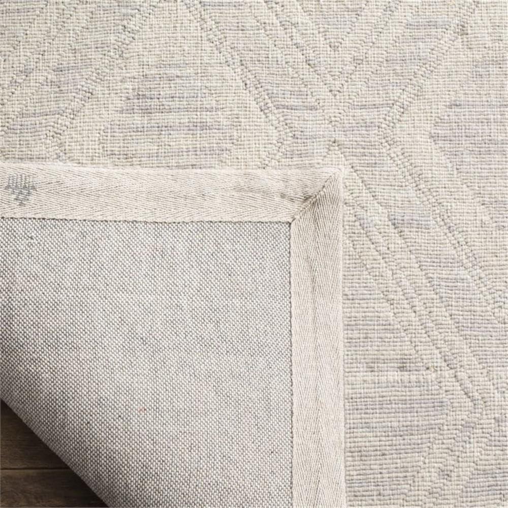 SAFAVIEH Marbella Alicia Geometric Diamonds Wool Area Rug, Silver/Ivory, 10' x 14'