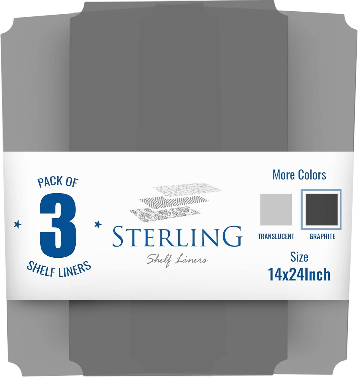 Sterling Shelf Liners Set of 3 - Fits Sandusky Wire Shelves, Graphite, 14x24 - USA Made